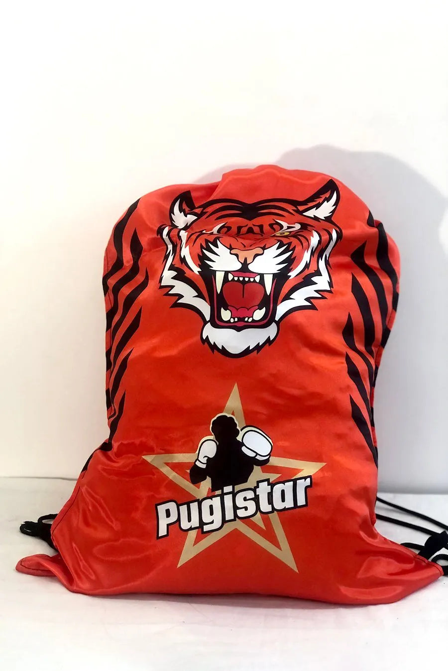 Sac à dos toile orange Tigre Pugistar, bretelles corde noire