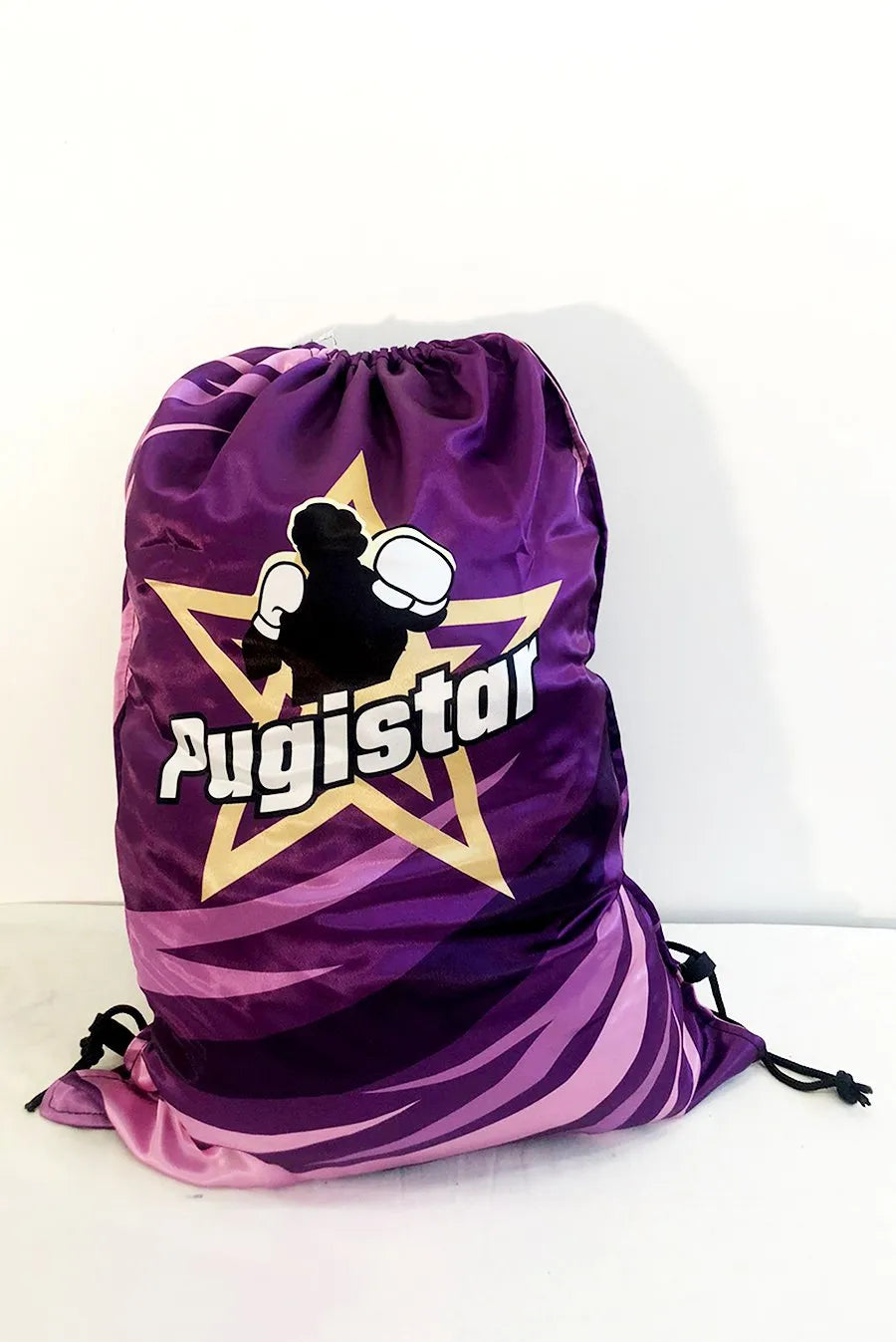 Sac à dos toile violet Pugistar, bretelles corde noire
