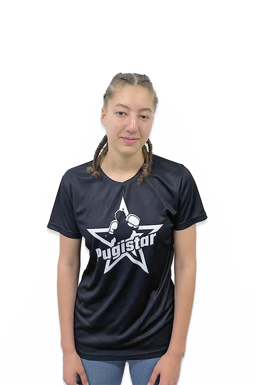 T-shirt femme noir logo Pugistar noir
