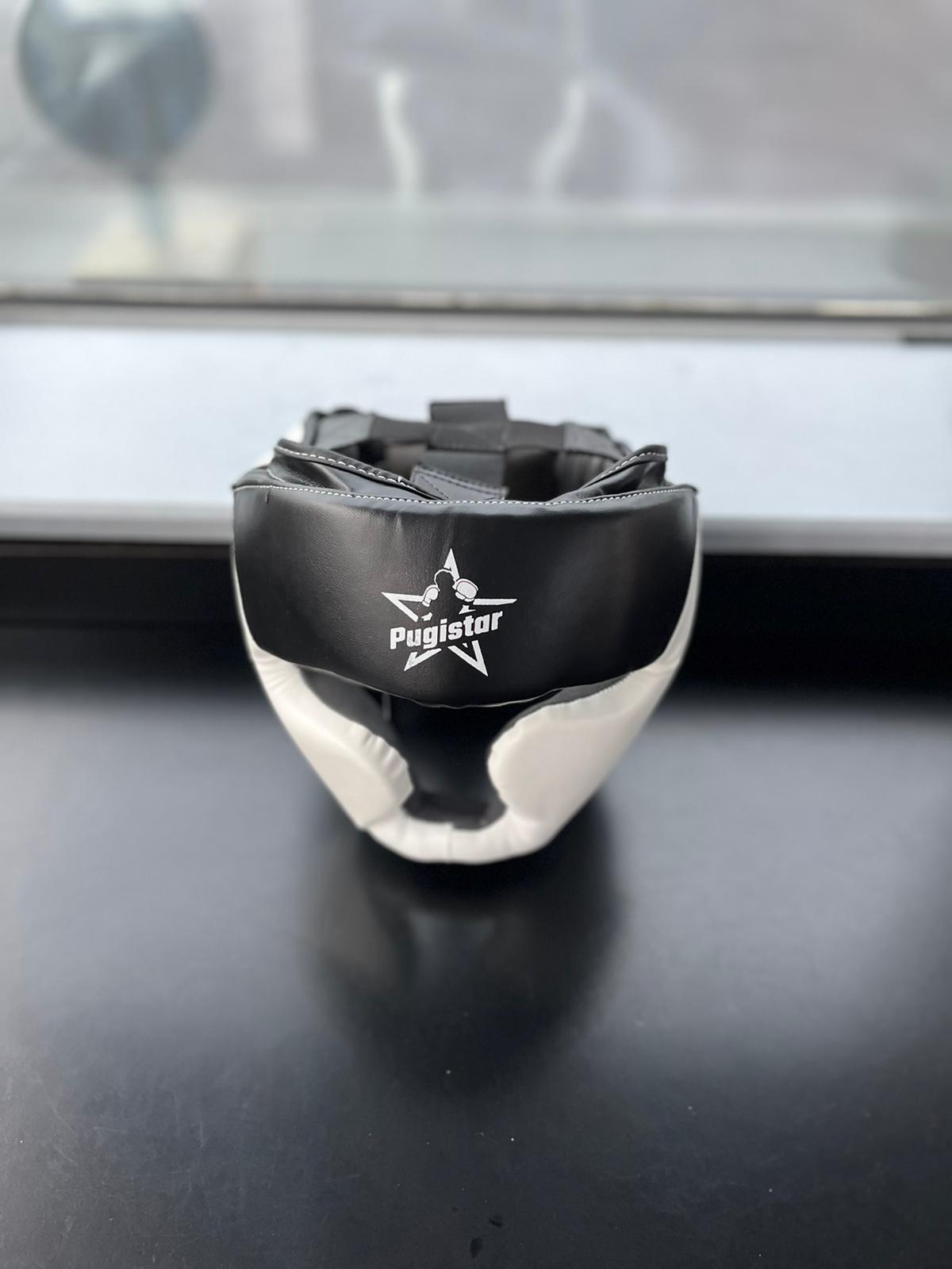 Casque synthétique logo & texte Pugistar
