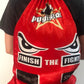 Sac à dos toile rouge Finish the Fight Pugistar, bretelles corde noire