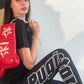 T-shirt femme noir logo Pugistar noir