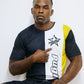 Ensemble short + tee-shirt Homme noir, blanc et Or