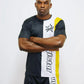 Ensemble short + tee-shirt Homme noir, blanc et Or