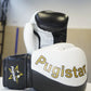 Paire de gants cuir blanc et noir Pugistar